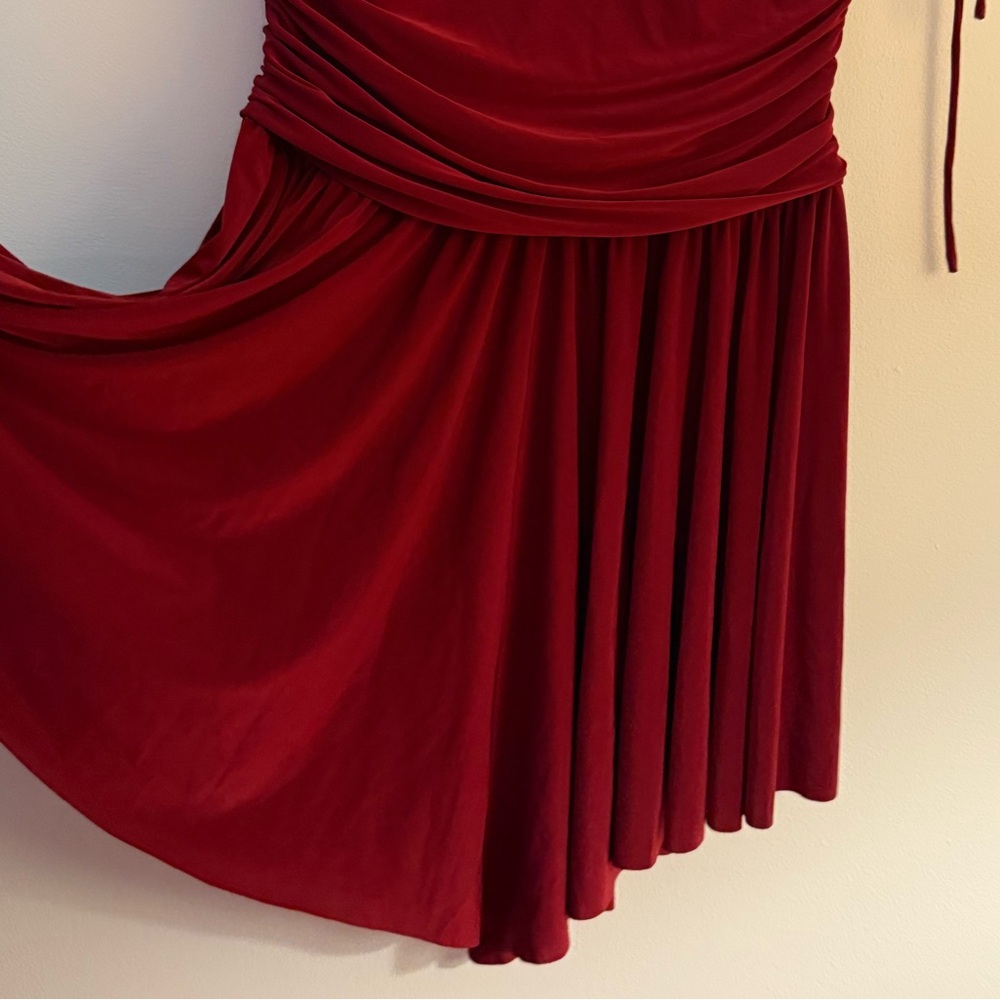 Fashion Nova Kaila Ruched Micro Mini Dress in Wine - Picture 7 of 11